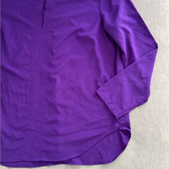Ralph Lauren Purple Mandarin Collar Tunic Blouse - Picture 4 of 9